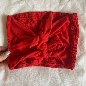 Strapless Top with Tied Back